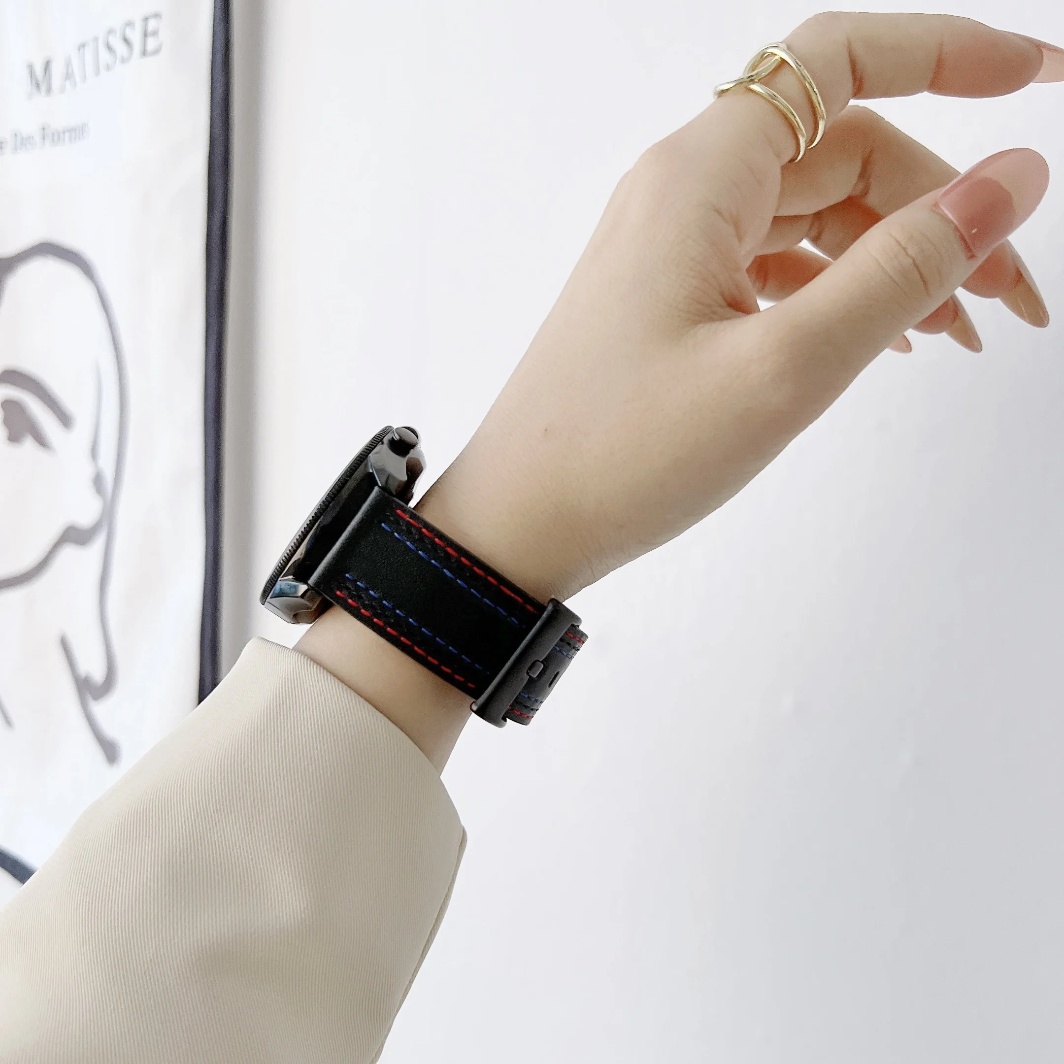 20/22mm Leather strap For Samsung Galaxy Watch 3/4 Active 2 Huawei Watch 3 pro/GT2 Smart Watch Premium Wristband For Amazfit GTR