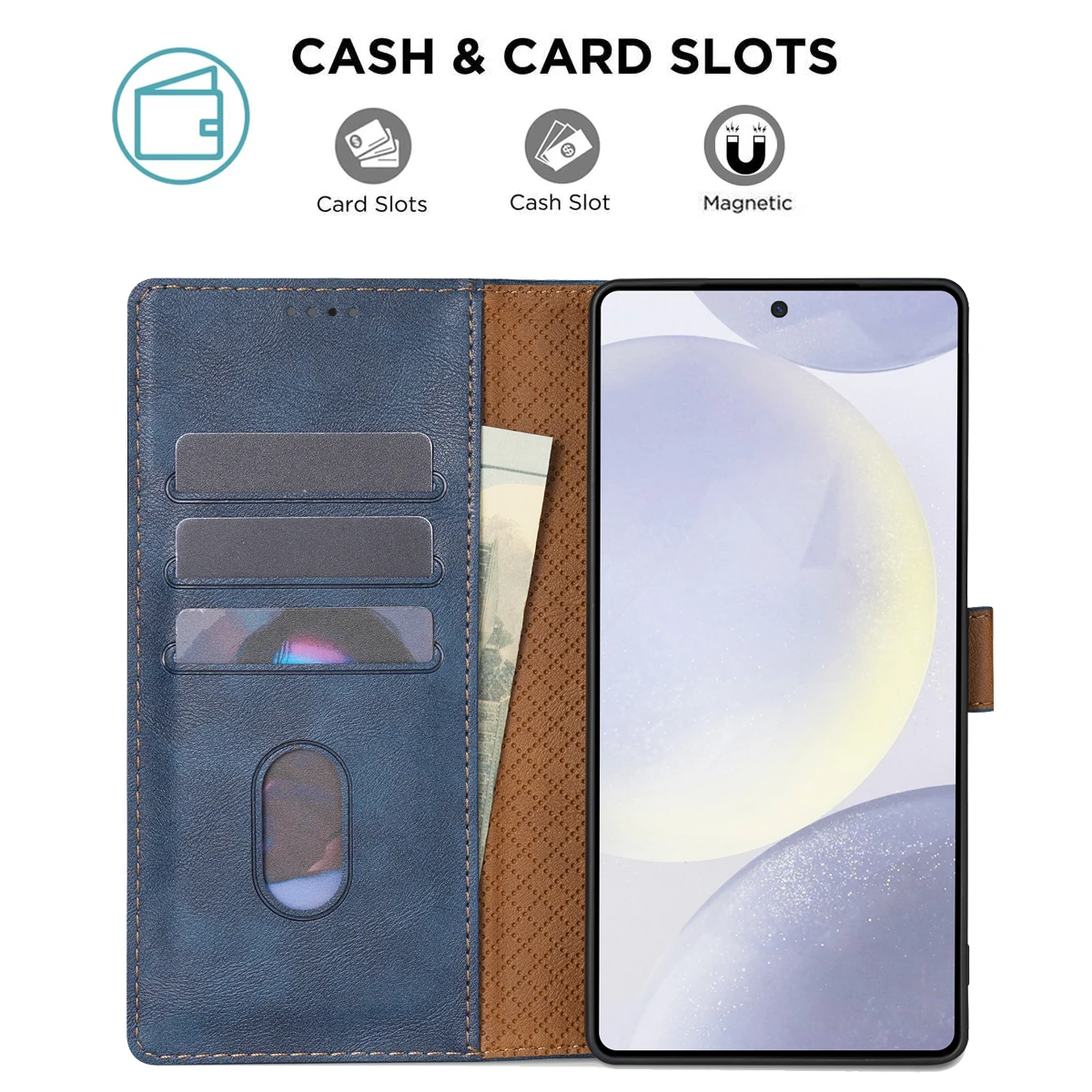 Premium Business Leather Phone Case with Book Flip Design and Card Slots Wallet Cover