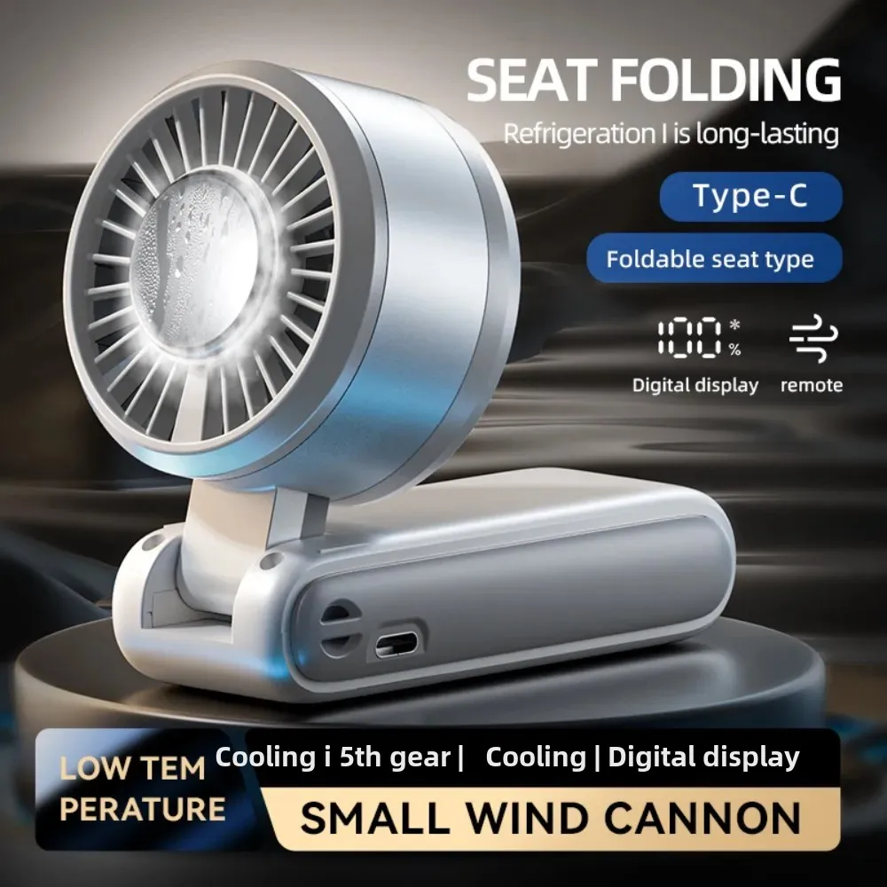 New Mini Handheld Ice Fan 5-speed Wind Speed Adjustable