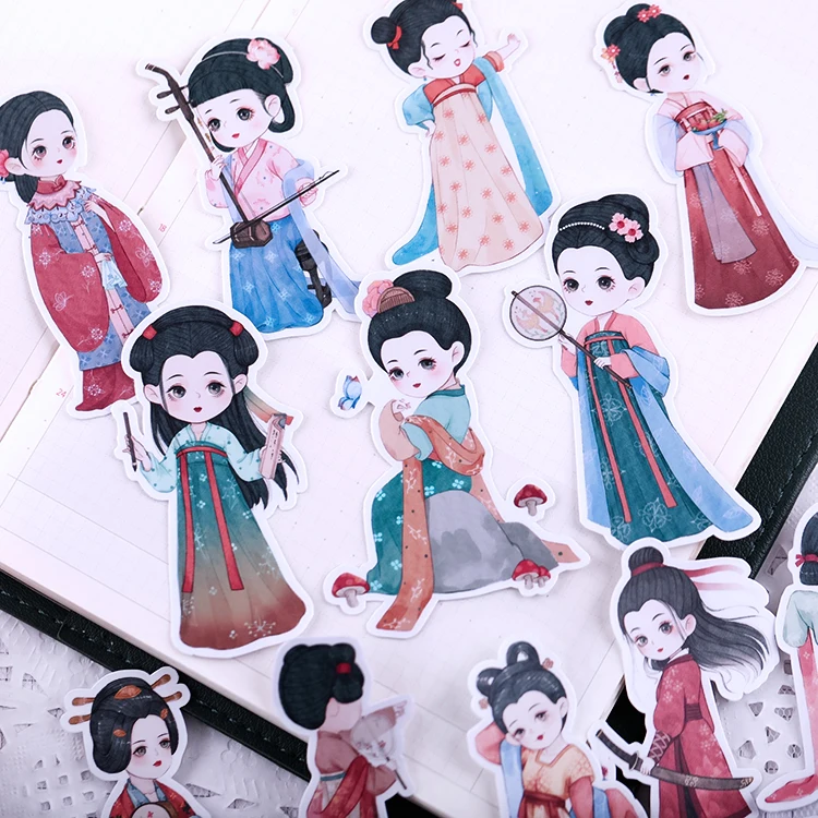 Stikcers 20pcs Lady 2 Hand Account Material Chinese Style Character Cute Cartoon Material Paste Novice Suit паста сверх сила style power paste 27427 50 мл