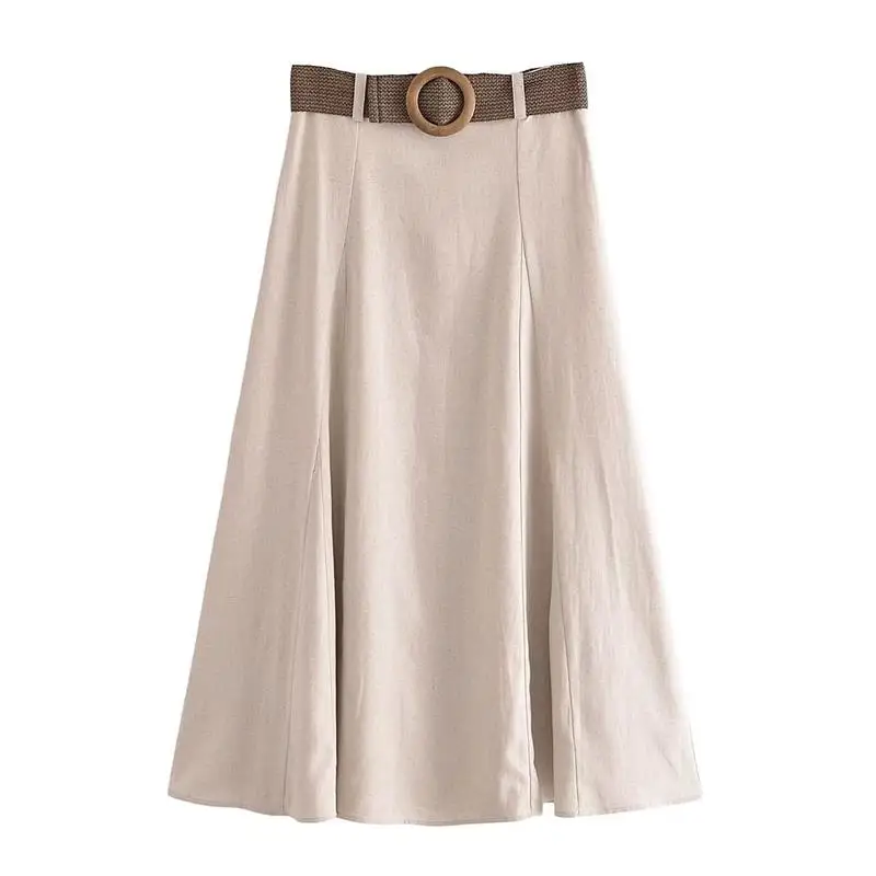 

Skirts Summer Women's Dress 2023 New chic and simple Joker Street Women's Skirt Fashion Elegant Holiday Youth with Belt Skirt