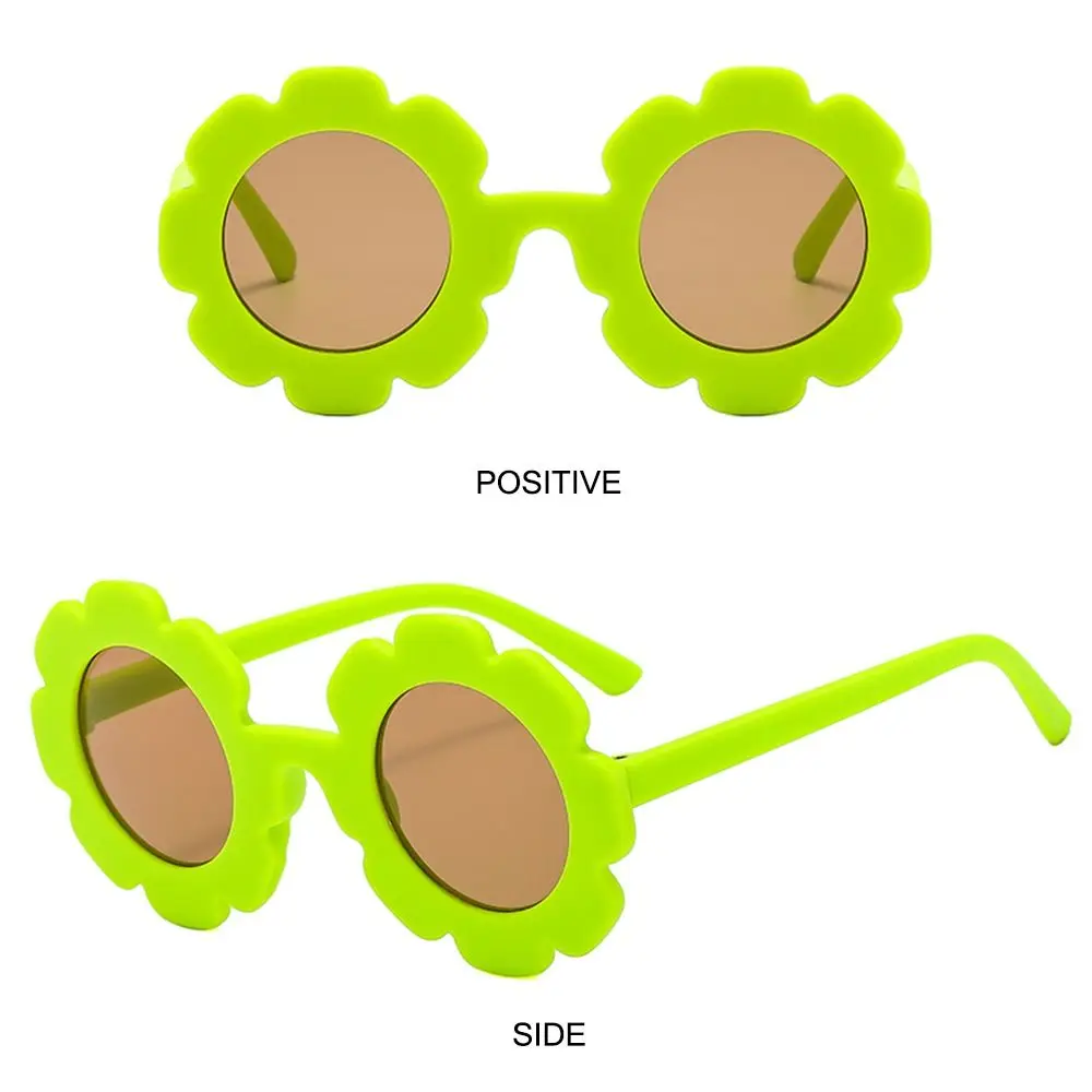 Kids Sunflower Sunglasses Children Round Flower Sun Glasses Outdoor Sun Protection Eyewear Novel Disco Festival Party Shades
