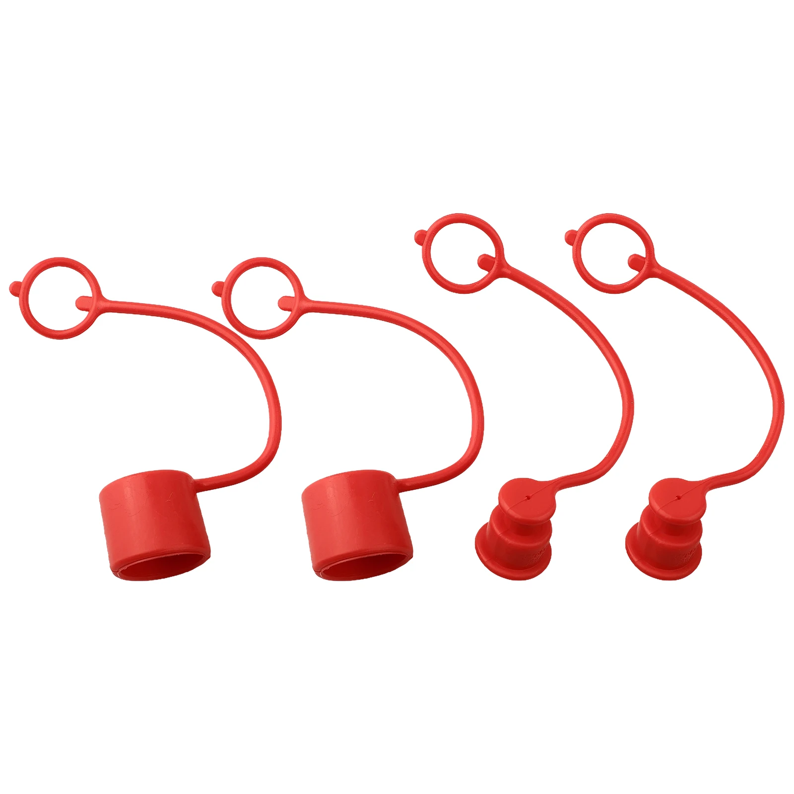 2 Sets Flat Face Quick Connectors For Hydraulic Coupler For Hydraulic Quick Connector Rubber Dust Cap 1/2in 1/4in 3/8in 3/4in