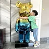 Gradient Bear Figure Plating Violent Bear 50/80cm Statues Large Mirror Sculpture Creative Luxury Living Room Decoration Ornament 1