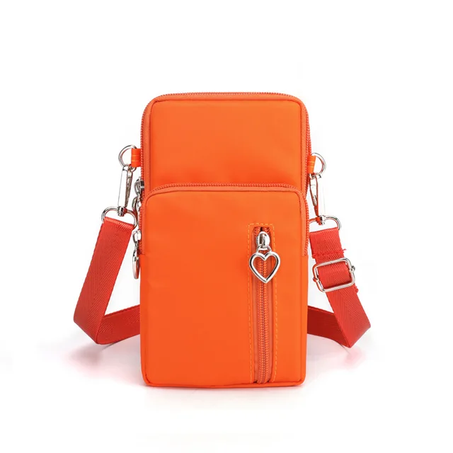 Universal Mobile Phone Bag For Samsung/iPhone/Huawei/HTC/LG Case Wallet Outdoor Sport Arm Purse Shoulder Bag Women Phone Pouch Small Orange