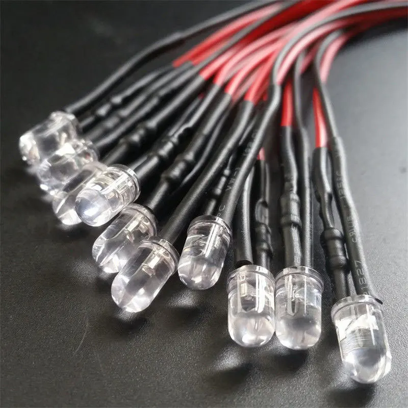 

10pcs 3/5mm 3V-12V RC Model Truck LED Light Beads Night Headlights For 1/10 RC Crawler Traxxas TRX4 G63 AXIAL SCX10 D90 D110