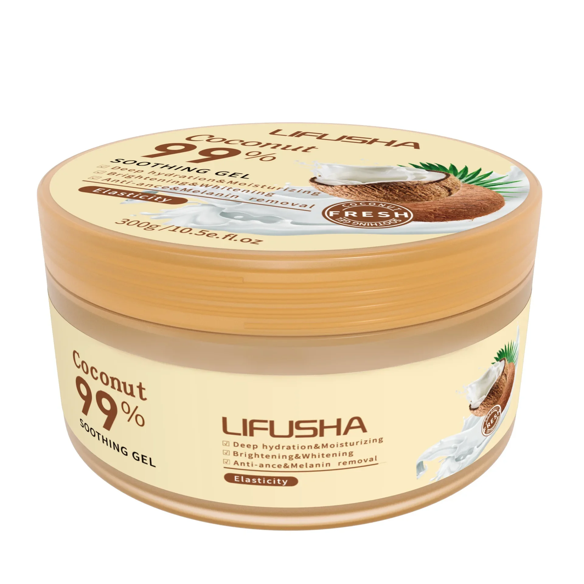 

99% Coconut Moisturizing Gel Skin Care Face Cream Lightening Fine Lines Shrink Pore Gel Moisturizing Day Cream 300ml