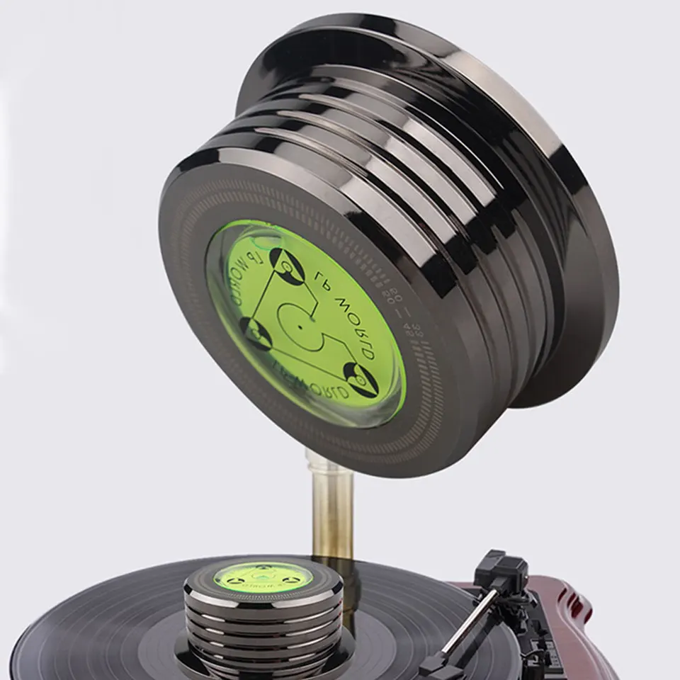 Stabilizzatore Per Giradischi In Lega Di Zinco - Peso Antivibrazione Per LP In Vinile, Disco In Metallo Cromato Lucido, Riduce Il Rumore Di Fondo - 2
