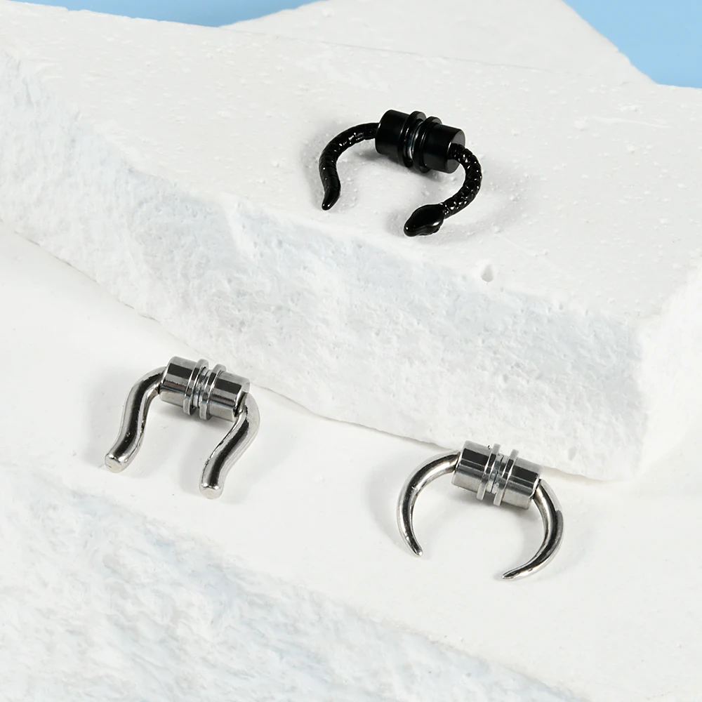 1PC magnetic fake piercing stainless steel OX septum nose ring horseshoe nose ring non piercing clip punk jewelry