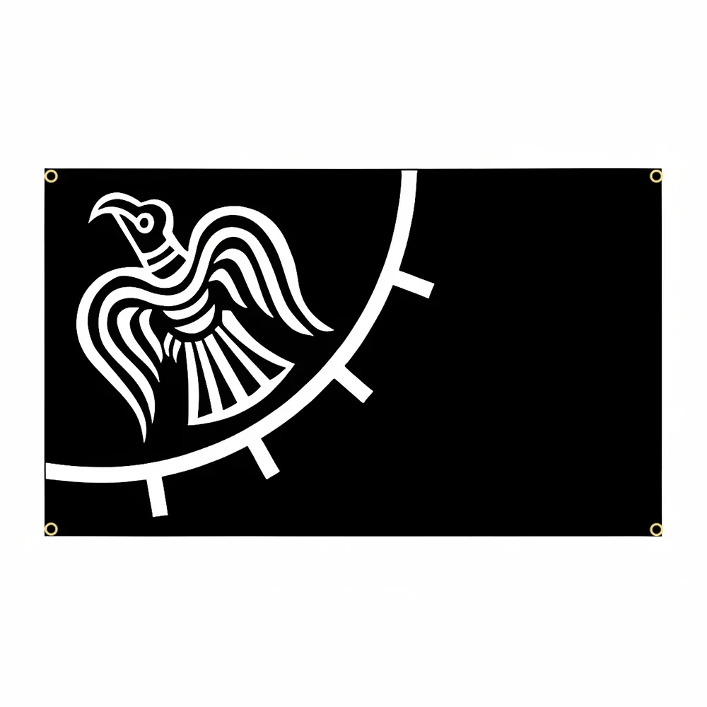 AZ FLAG Wikinger Raben Flagge - 150x90cm Mythologie Fahne Mit Mastscheide