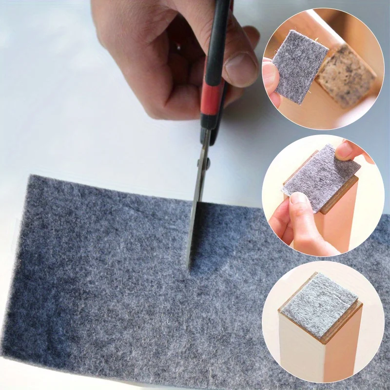 100cm/Roll Self-Adhesive Felt Furniture Leg Pad Anti-Slip Mat Floor Protector Wear-Resisting Table Chair Legs Sticky Back Bumper 2