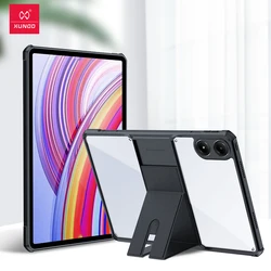 Durable Airbag Shockproof Tablet Case with Invisible Stand and Lens Protection for POCO Pad (Black Clear)