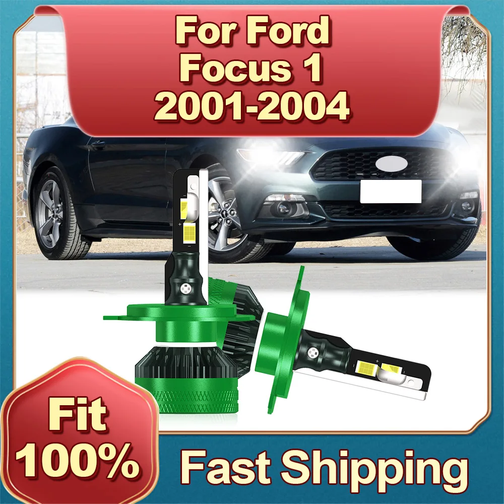 

2Pcs Car Headlight H4 200W High Power LED Lamp 6000K White CSP Chip with Cooling Fan For FORD FOCUS 1 2001 2002 2003 2004