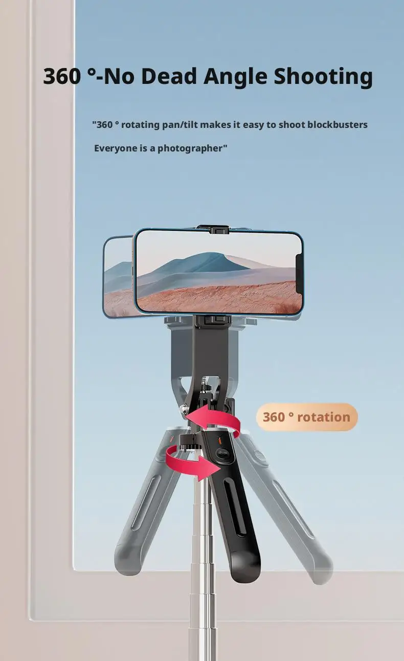 1.8m Tripod And Selfie Stick Wireless Remote & Extendable Phone Mount Compatible With IPhone/Android_voghion.com