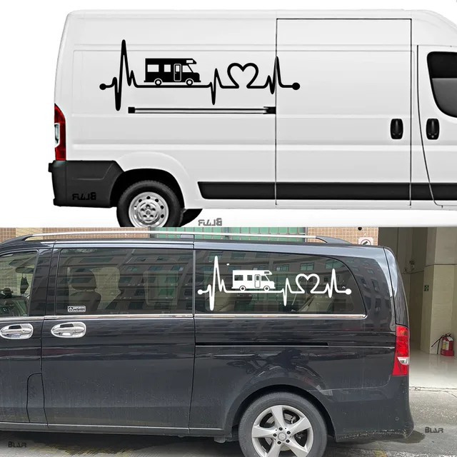 Elettrocardiogramma a righe alla moda camper van trucks adesivi per auto  con grafica in vinile per decorare gli accessori del trasportatore RV -  AliExpress