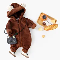 Sanlutoz Winter Fleece Thickened Zipper Toddler Long Sleeve Jumpsuits Clothing Warm Baby Rompers Cute Animal Hooded 5