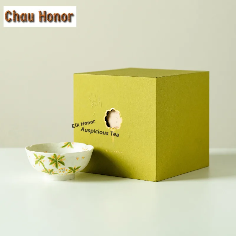 100ml Hand-painted Osmanthus Flowers Teacup Handmade Tea Bowl Tea Cup Set Tea-tasting Fragrance Cup Jianzhan Master Cups Teaware