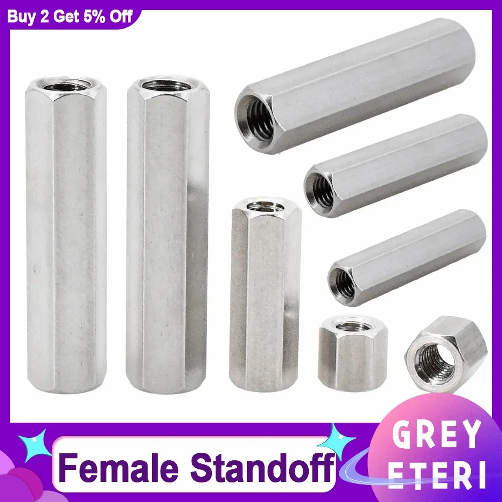 thumbnail image 1 of 304 Stainless Steel Motherboard PCB Standoff Hexagon Spacer Bolt Female-Female Threaded Pillar Screw Spacer M2 M2.5 M3 M4 M5 M6, 1 of 4