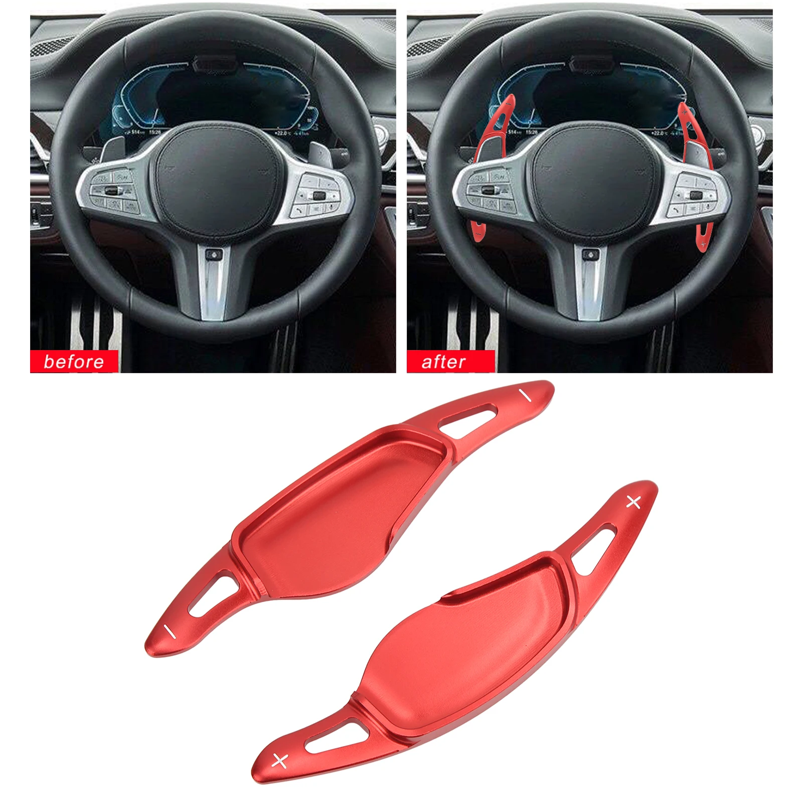 

Alloy Steering Wheel Paddle Shifter Extension Replacement for BMW G Chassis G20 G22 G30 G32 G11 G01 G02 G05 G06 G29 G80 G82 F90