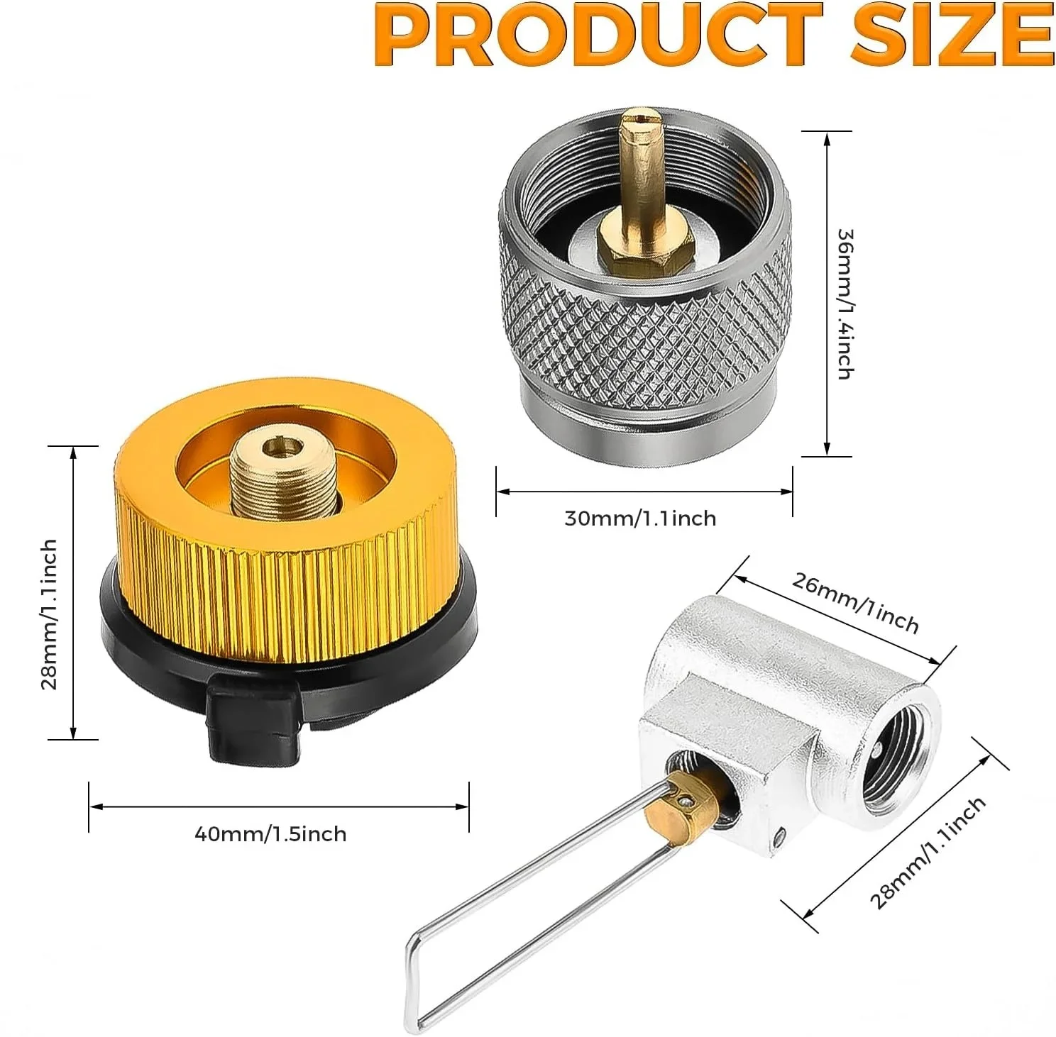 3pcs/kit Camping Stove Adapter Butane Canister Refill Mapp/OD/CB can Shifter Propane Adapter Isobutane Fuel Exhaust Air Pressure