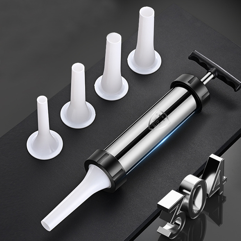 Stainless Steel Sausage Stuffer Jerky Gun Manaul Meat Syringe Home Made Homemade Sausage Tool Small Sausage Tool Filler