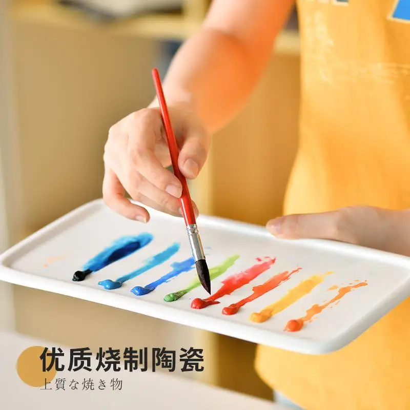 Ceramic Palette Watercolor Palette Oil Painting Chinese Painting Paint White Porcelain for Art Supplies