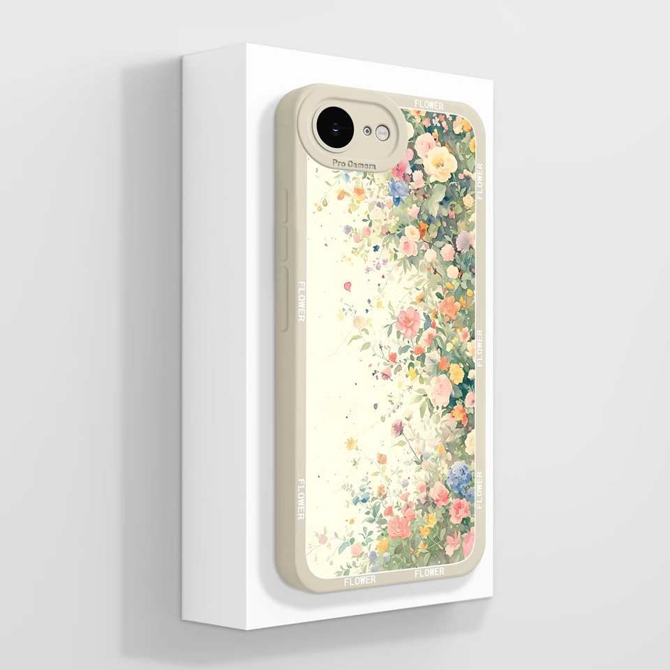 Elegant Floral Butterfly Design Soft Liquid Silicone Non-Slip Back Cover