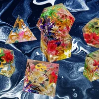 Colourful Resin Dice Sharp Edge Polyhedral Dice DND Dice Set For Dungeon and Dragon Pathfinder Role Playing Game(RPG)/MTG Game 2