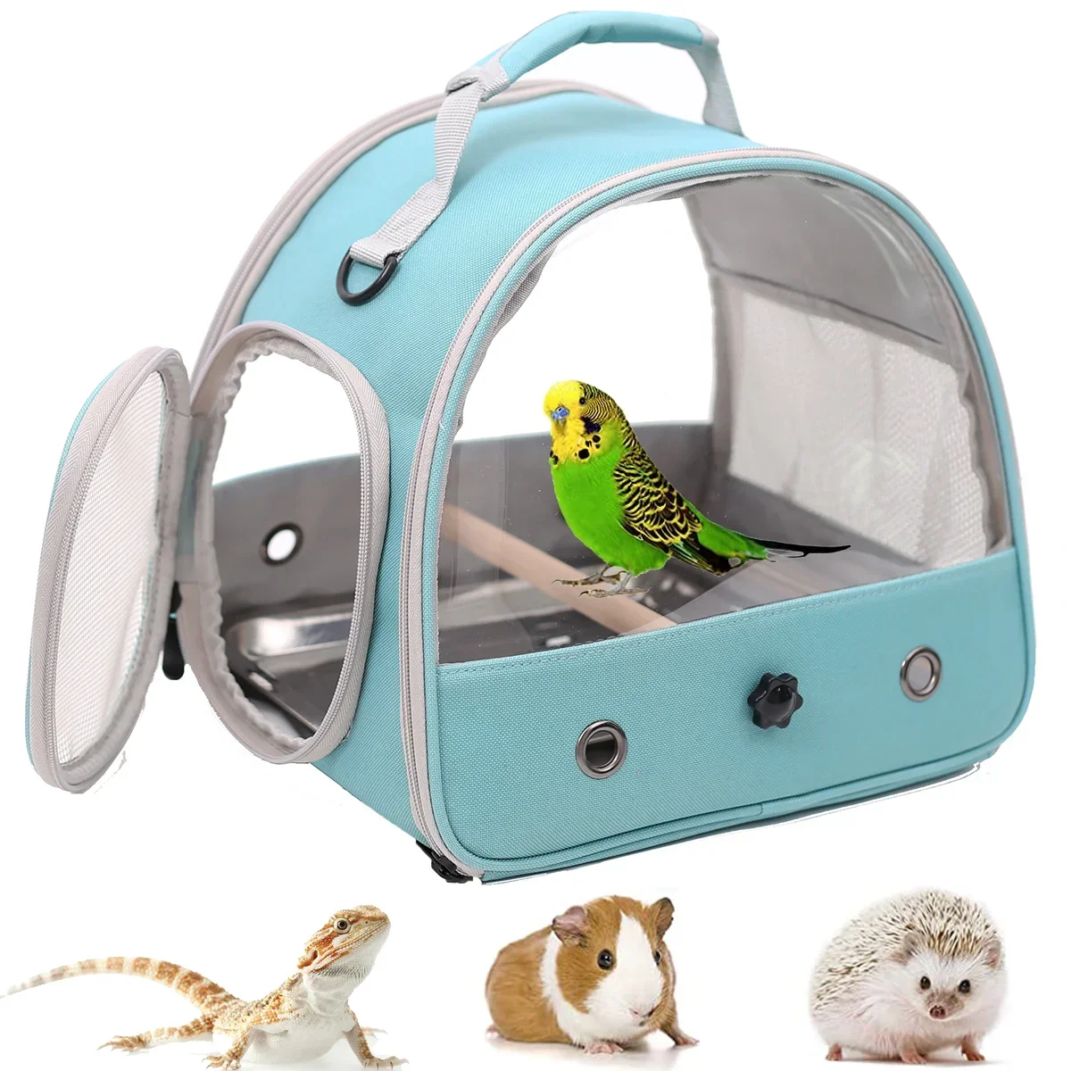 

Pet Transport Clear Outdoor Collapsible Cage Carrier Bag Parrot Bird Window Small Travel Access Breathable Portable