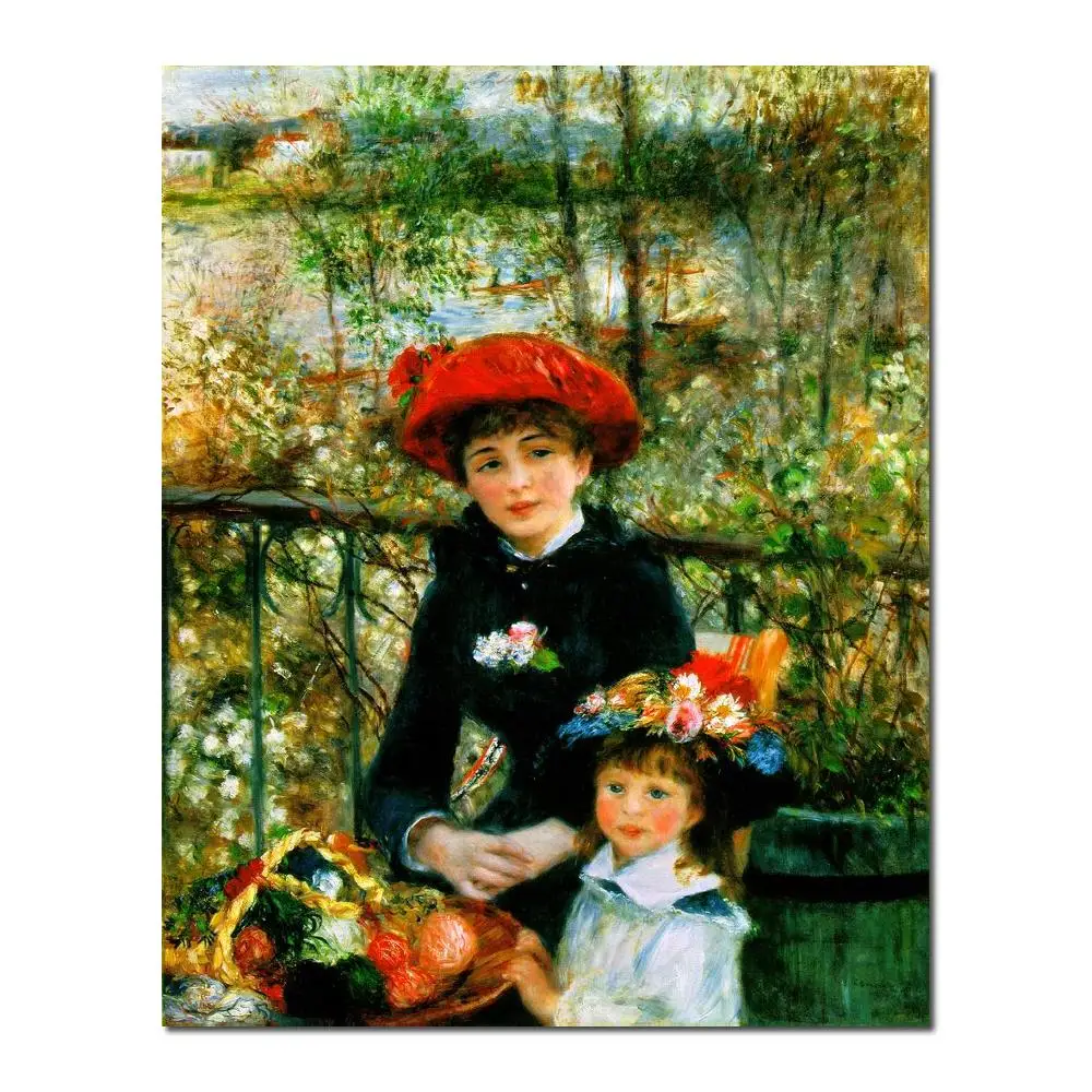 

Painting With Oil Two Sisters On The Terrace Pierre Auguste Renoir Canvas Painting Art Reproduction Hand Painted High Quality