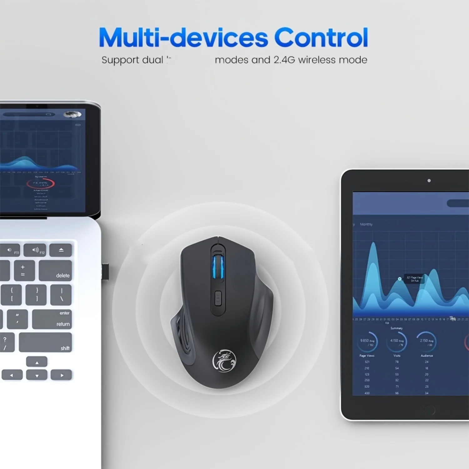 Rechargeable Wireless Gaming Mouse USB Compatible for PC & Laptop Silent Ergonomic