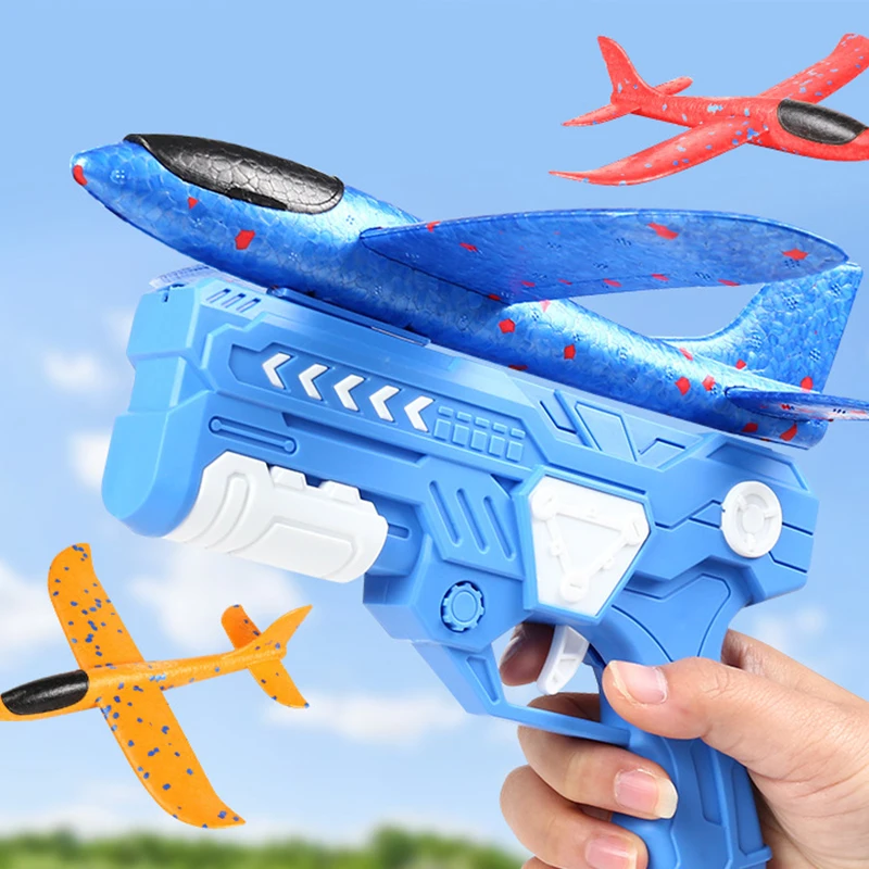 

Children Foam Plane Launcher Toy Outdoor Catapult Gun 15M Range Airplane Shooting Roundabout Sports Toys Boy Birthday Gift