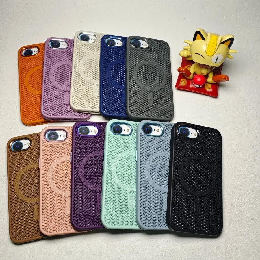 New Heat Dissipation Honeycomb Hollow Breathable PC Phone Case with Wireless Charging Compatibility
