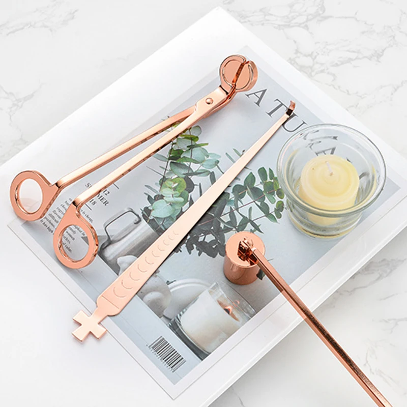 Candle wick trimmer candle damper candle snuffer Candle Wick Trimmer Set Candle Extinguishing Device Stainless Steel Scissors Hooks Accessories Home Care Tool 3PCS