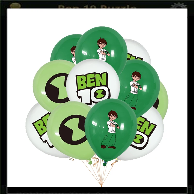 Party Supplies Cartoon Ben-10 Birthday Party Decoration Balloons Favor Set Banner Cake Toppers Baby Shower Boys