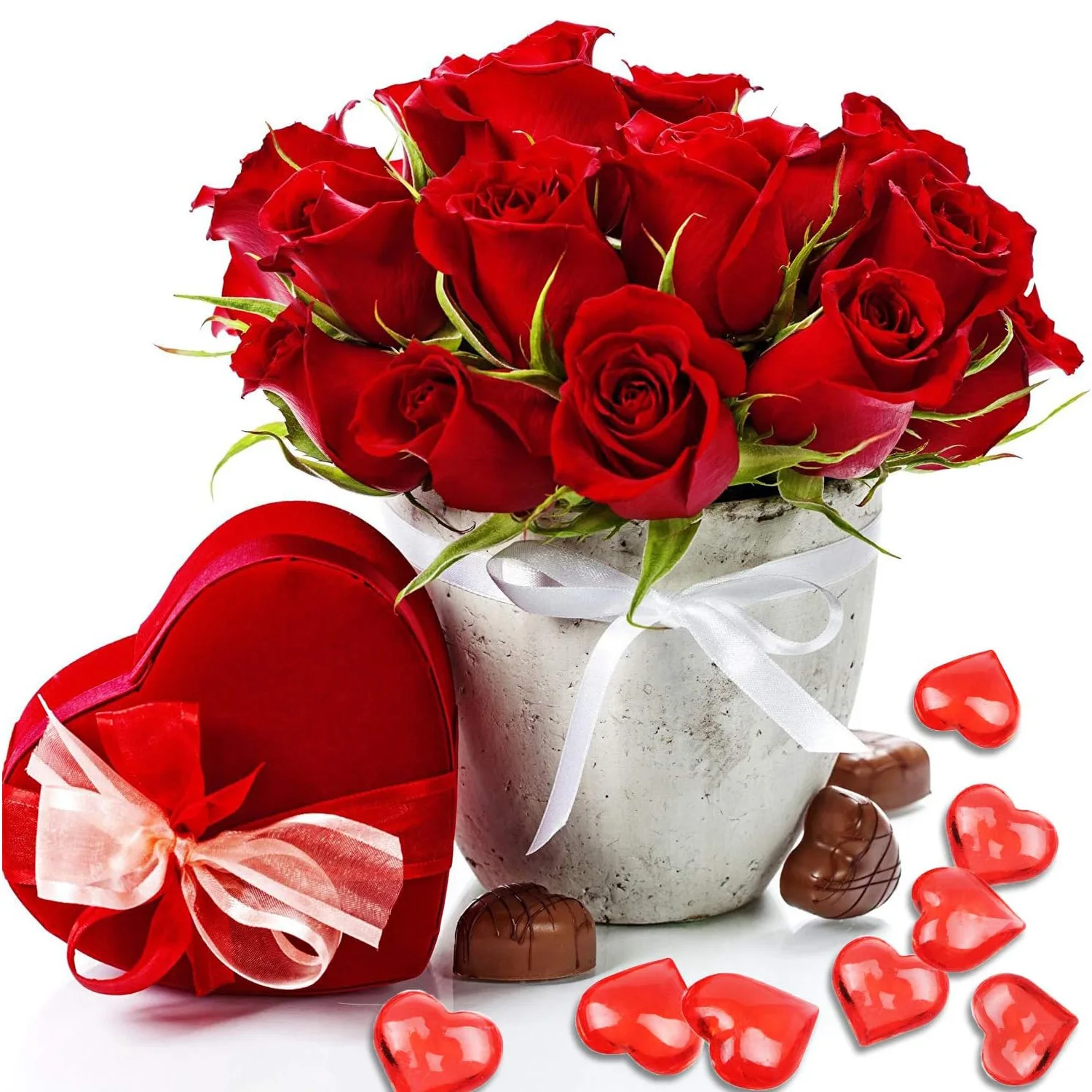100 Stück rote Acryl-Herzen-Kugeln zum Valentinstag, Valentinstag-Kristalle, Liebesherzen für Tischdekoration, schöner Vasen-Glasfüller – Detail 25