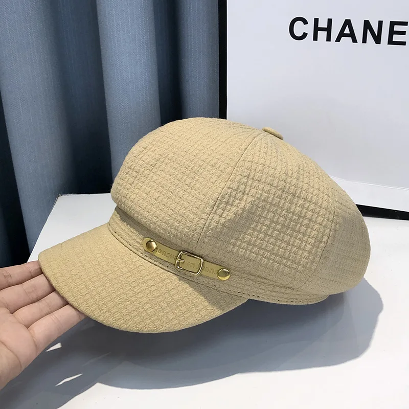 Women Berets Fashion Designer Winter Retro Boinas Bonnets Octagonal Newsboy Hat