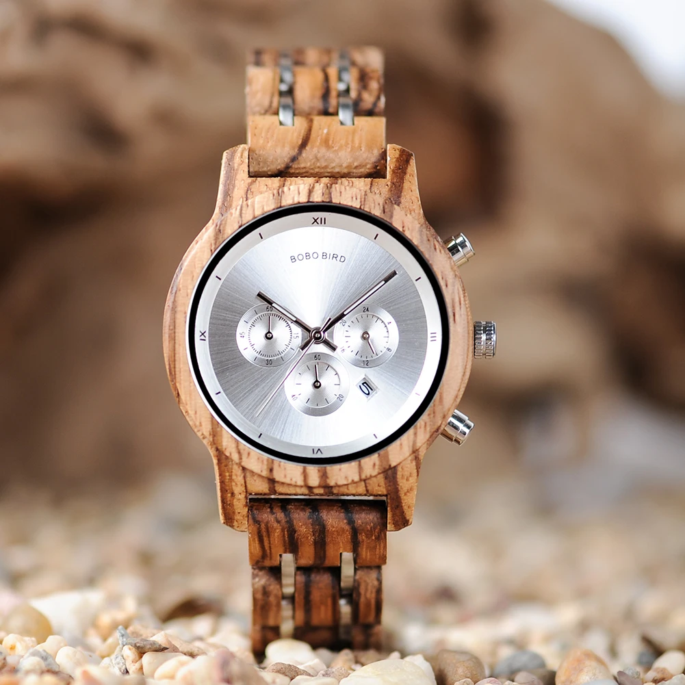 BOBO BIRD Men's Watch Fashion & Casual Quartz Watches With 3 Sub Dials Chronograph Support OEM Customized Dropshipping