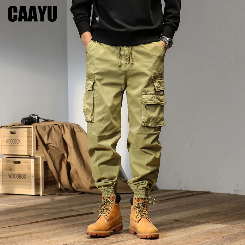 CAAYU Cargo Pants Mens Fashion Joggers Male Hip Hop Japanese Streetwear Trousers Jogging