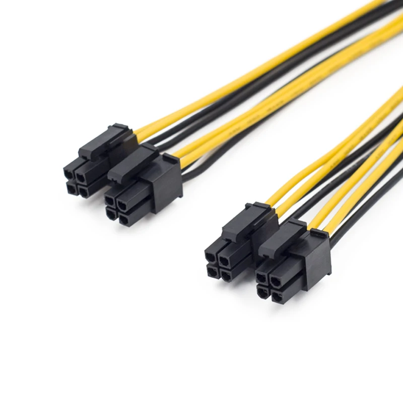 마더 보드 전원 공급 장치 케이블 Y 스플리터 어댑터 슬리브, EPS CPU 12V 8 핀 암-듀얼 8 핀 (4 + 4) 핀, 2 개
