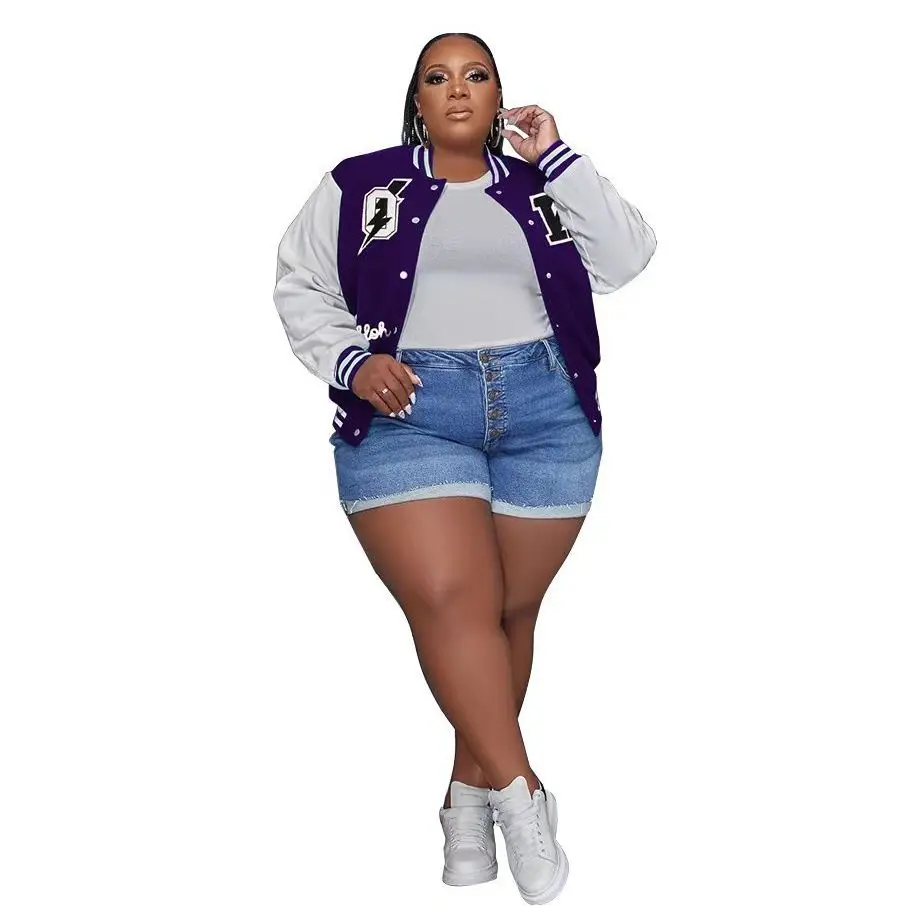 Plus Size Women Letter Jacket 2022 Winter Baseball Coat Female Autumn Fashion Designer Jackets Lady Fall Pilot Coat Wholesale