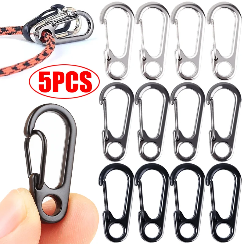 

5pcs Mini Carabiners Alloy Metal Mountaineering Buckle Spring Snap Hook Clip Keychain Carabiner Clips Outdoor Camping Multi Tool