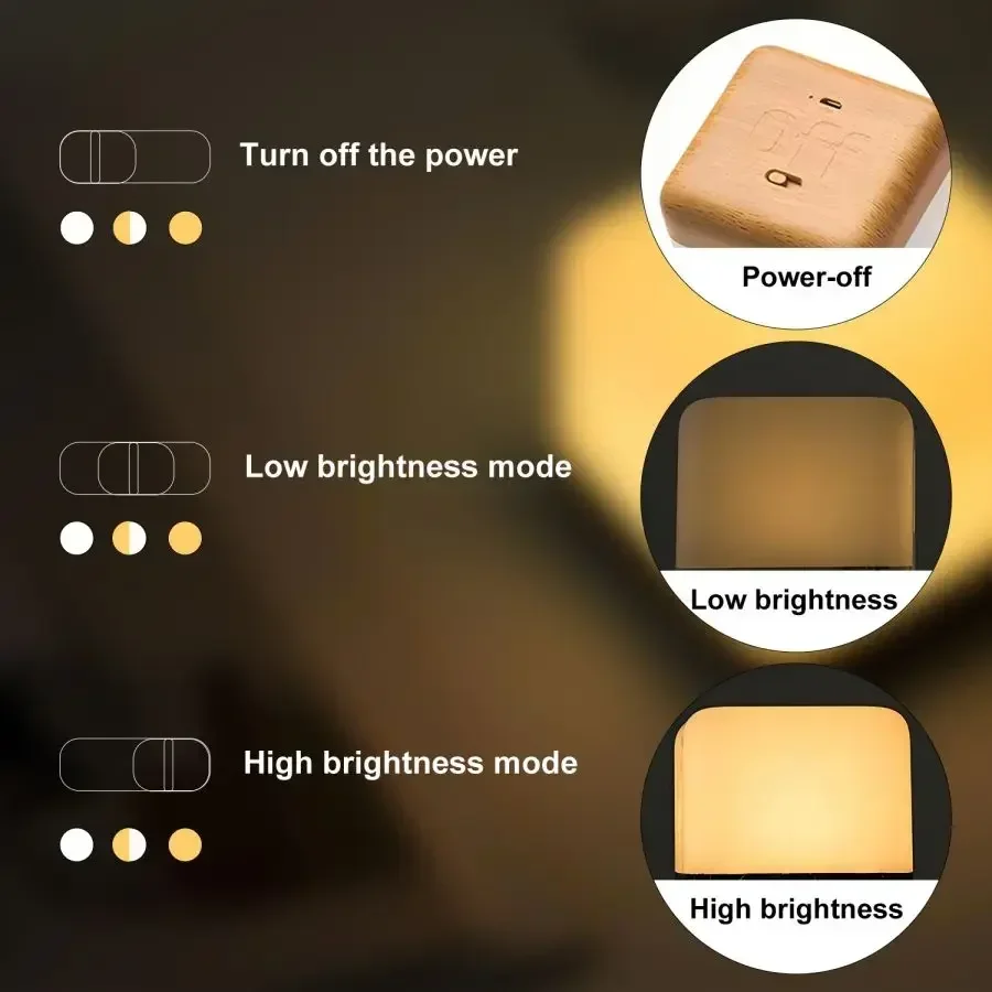 Xiaomi Youpin Flip Night Light USB Rechargeable Timing LED Atmosphere Table Lamp Bedroom Bedside Lamp Sleeping Light Home Decor
