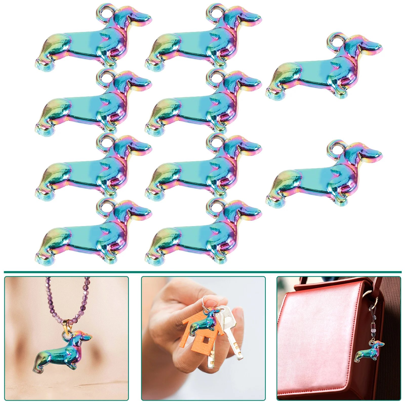 

Dachshund Pendant Earrings Ornaments Dog-shaped Accessories Decors for DIY Hanging Crafts Necklaces