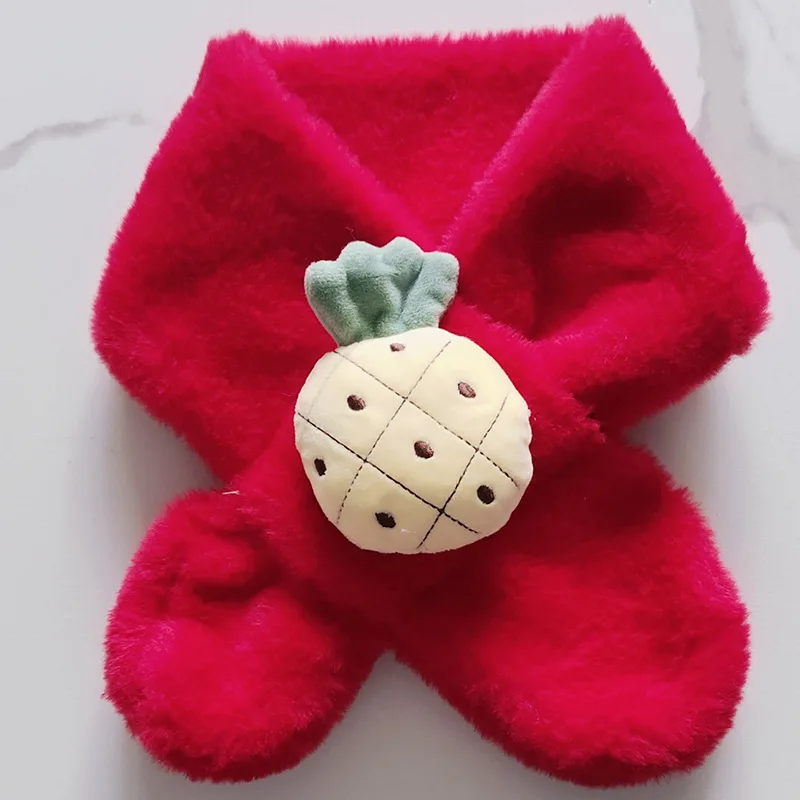 Autumn Winter Soft Plush Children Scarf Cute Cartoon Vegetables Girl Baby Thick Warm Scarf Outdoor Kids Neckerchief Baby Accesso