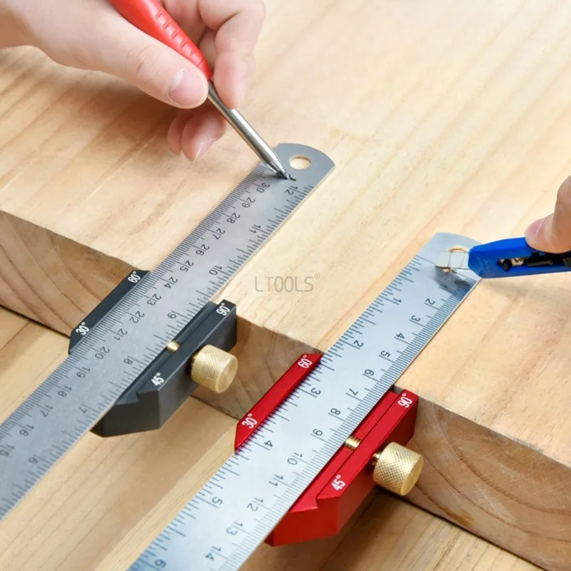 

Carpentry Layout Marking Angle Ruler Metric/Inch High Precision Measuring Right Angle Ruler Woodworking Square Scribing Tools