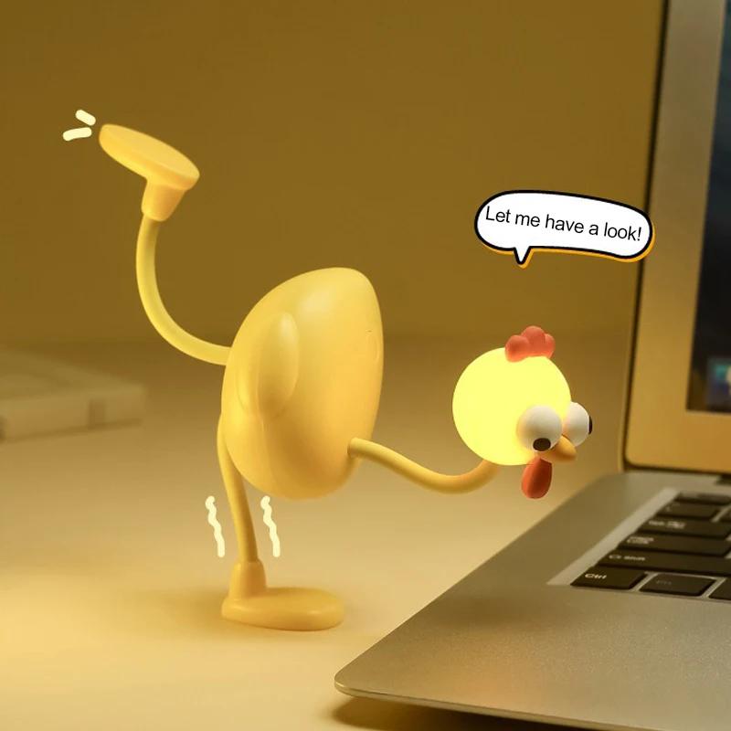 Night Light Mini Chicken Adjusting Table Lamp Portable Reading Light Easy Fixed Octopus Tentacles Desktop Fun Pieces Toy Lamp