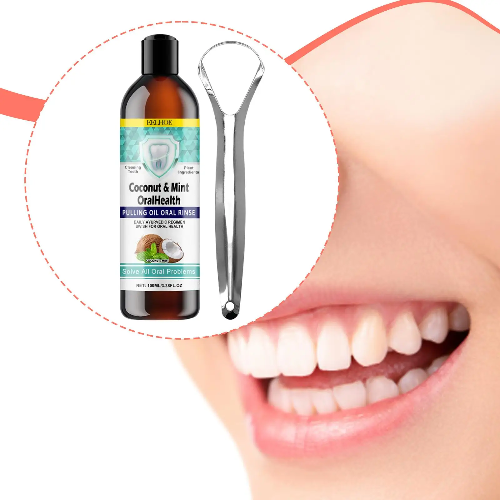 Coconut Oil Mouthwash Easy to Use Teeth Cleaning Fresh Brightening Accessory