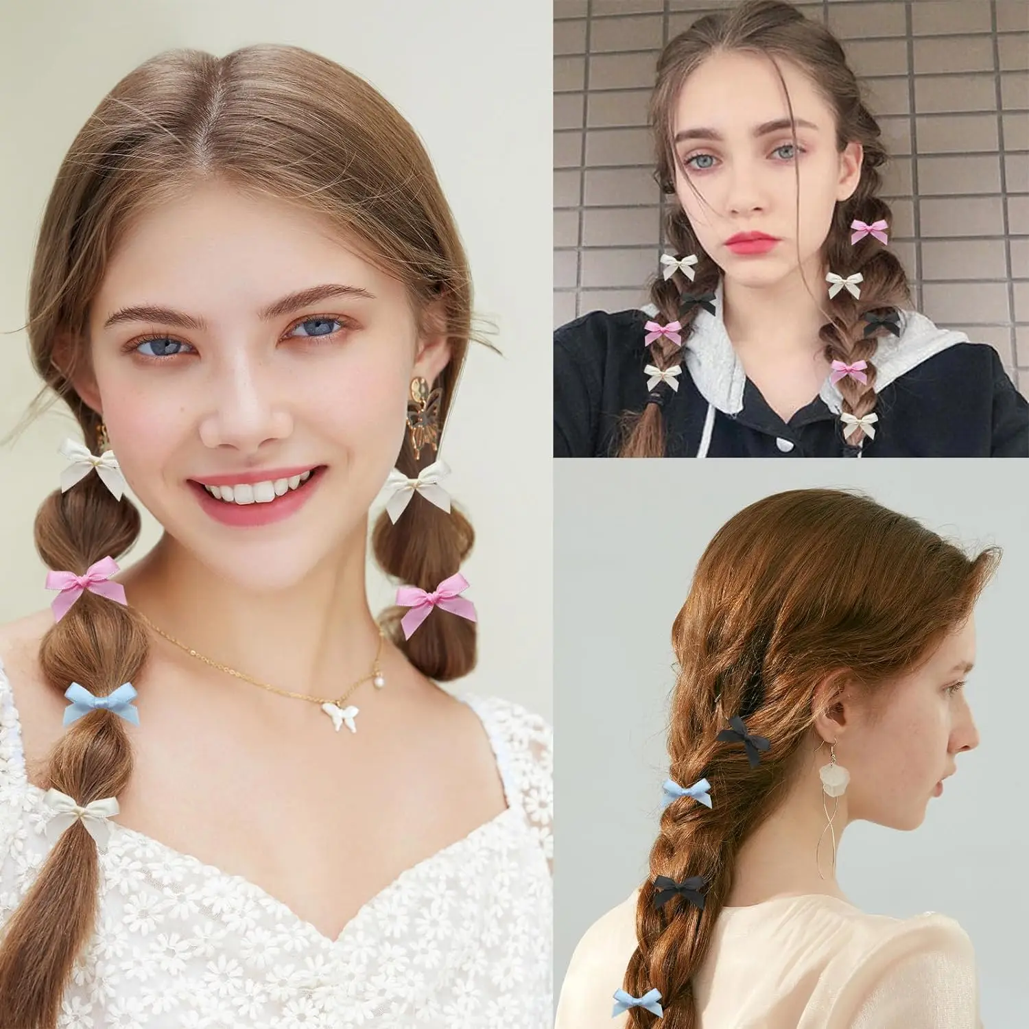 Pinzas para el pelo con Lazo de cinta para niña, Mini Clip lateral con lazo de estilo coreano, horquilla, pasador, accesorios para el cabello de bebé