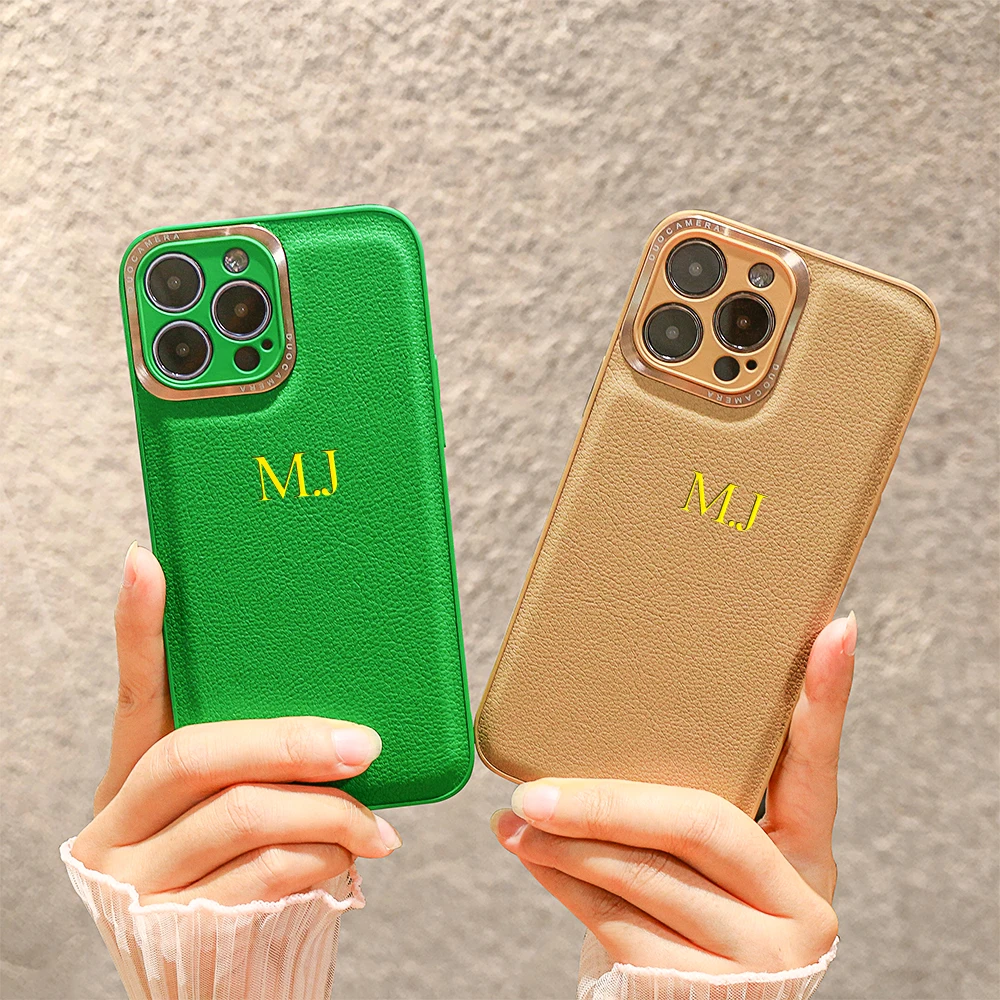 Personalise Gold Silver Initial Letters PU Leather Crocodile Case for iPhone 14 Pro Max 14 Pro 14Plus 14 12 13 Pro Max x Xs Max 11 Pro Max XR Phone